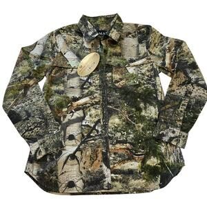 Camouflage, NWT, Ladies Nomad Mossy Oak, Long Sleeve Button Up, Small